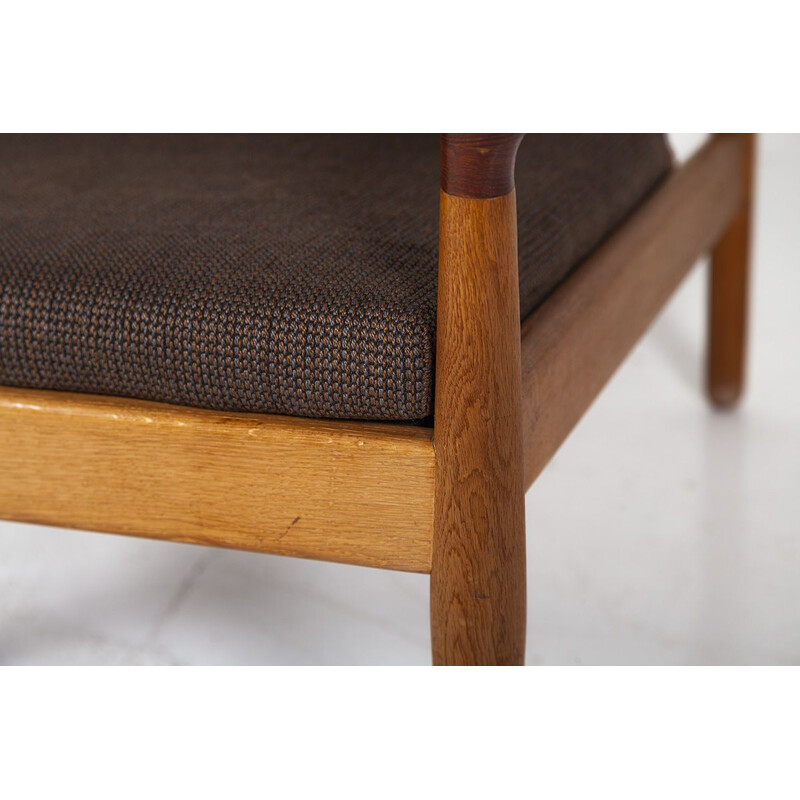 Vintage scandinavian armchair for Bovenkamp in oak and teak 1960