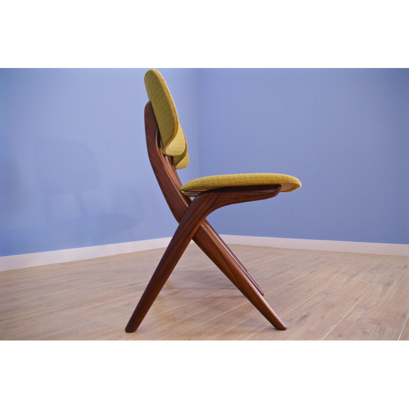 Set of 2 vintage dutch Scissor chairs for Webe in teak 1960s