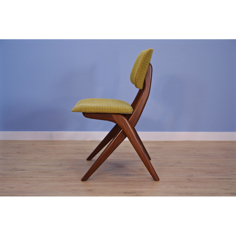 Set of 2 vintage dutch Scissor chairs for Webe in teak 1960s