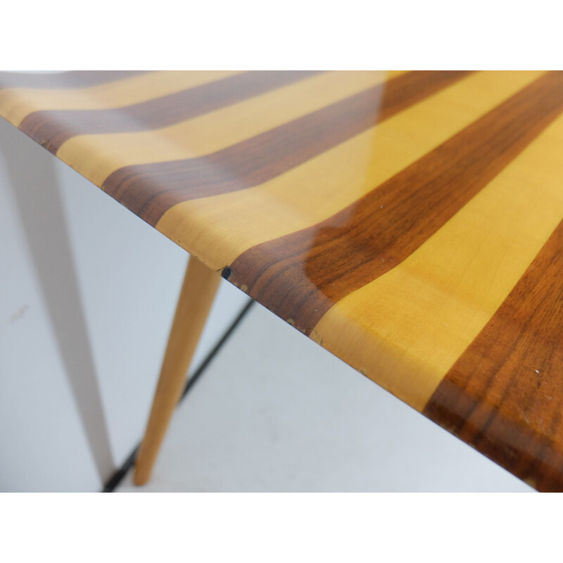 Vintage italian coffee table in walnut and sycamore 1950