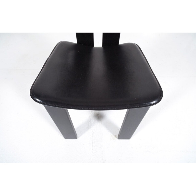 4 chaises à repas vintage noir par Pietro Costantini,1970