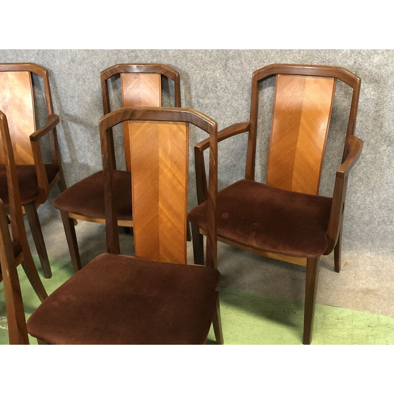 Vintage set of 4 dining chairs and 2 armchairs in teak  by G Plan 