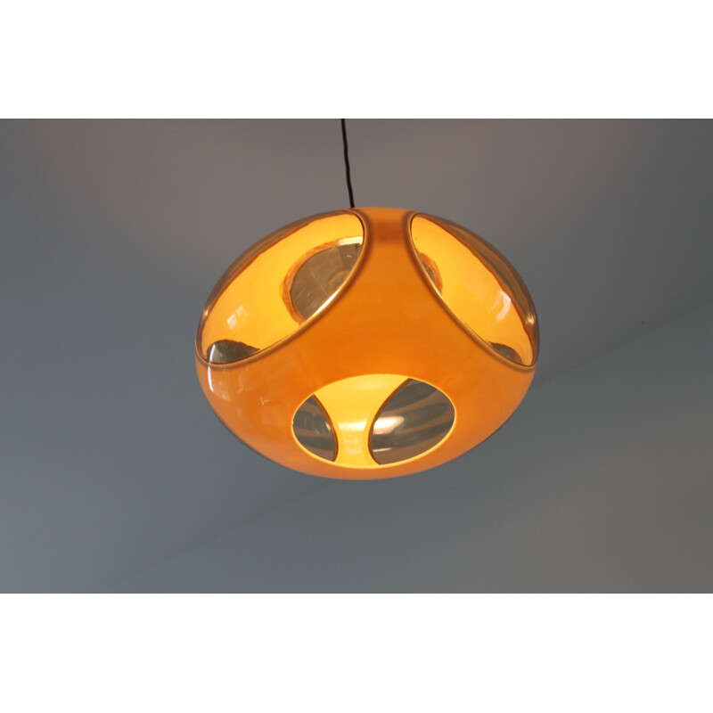 Vintage "Ufo" pendant light in brown by Luigi Colani,1970