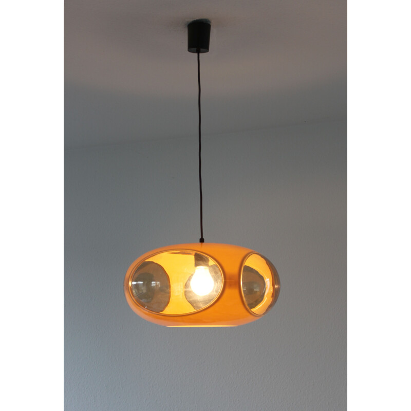 Vintage "Ufo" pendant light in brown by Luigi Colani,1970