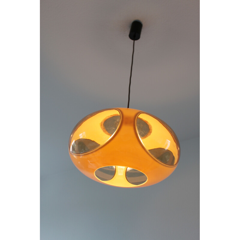 Vintage "Ufo" pendant light in brown by Luigi Colani,1970