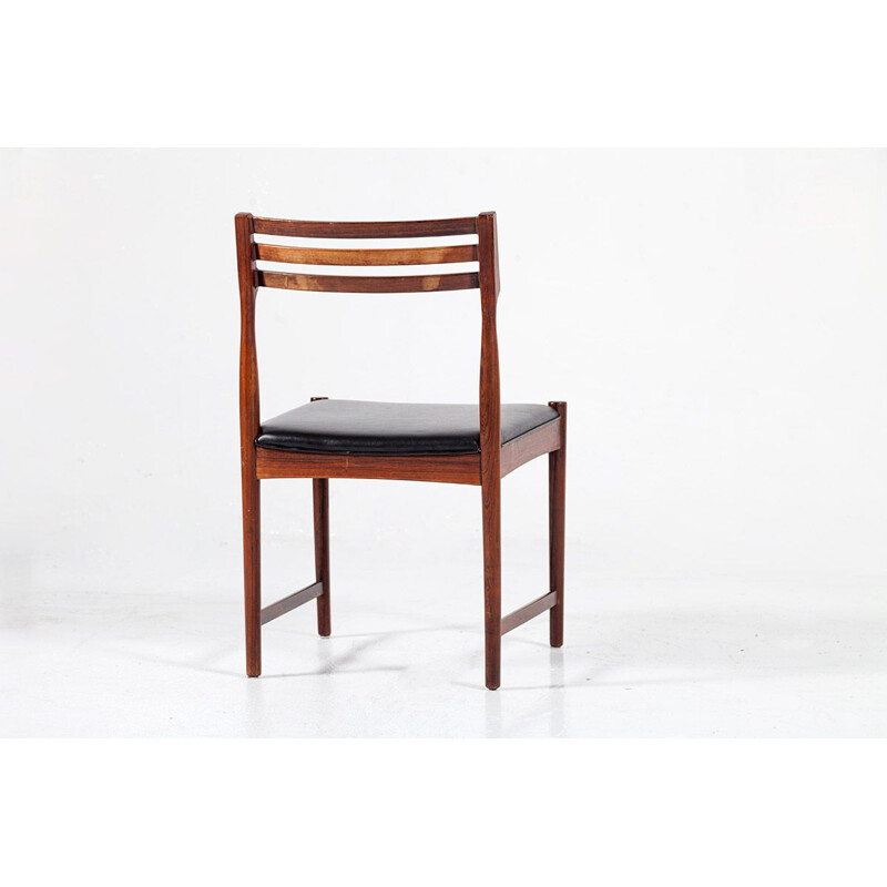 Vintage set of 6 dining chairs in rosewood & leather  by Severin Hansen for Bovenkamp,1960