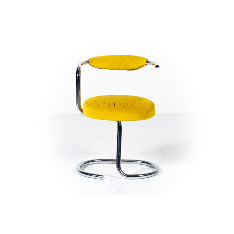 6 chaises à repas vintage jaunes "Cobra" par Giotto Stoppino pour Kartell,1970
