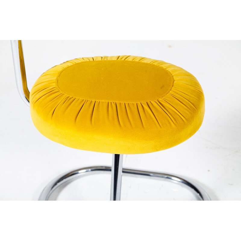 6 chaises à repas vintage jaunes "Cobra" par Giotto Stoppino pour Kartell,1970