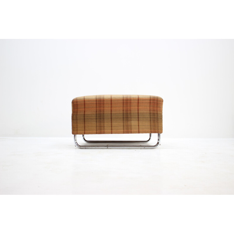 Rare chrome bauhaus modular ottoman H120  Jindřich Halabala, 1930s