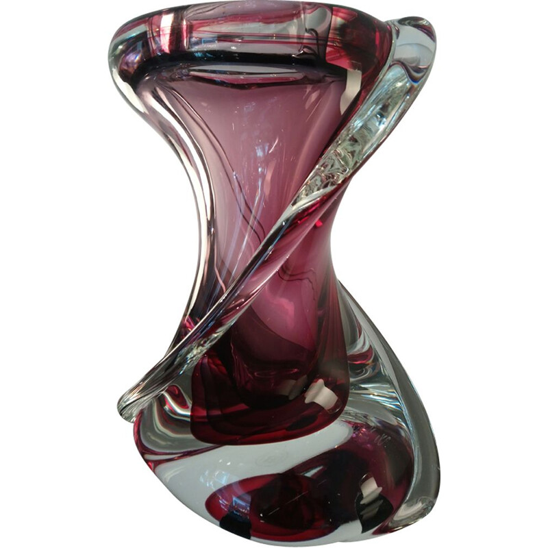 Vase vintage en verre de Murano par Walter Furlan pour Bisanzio