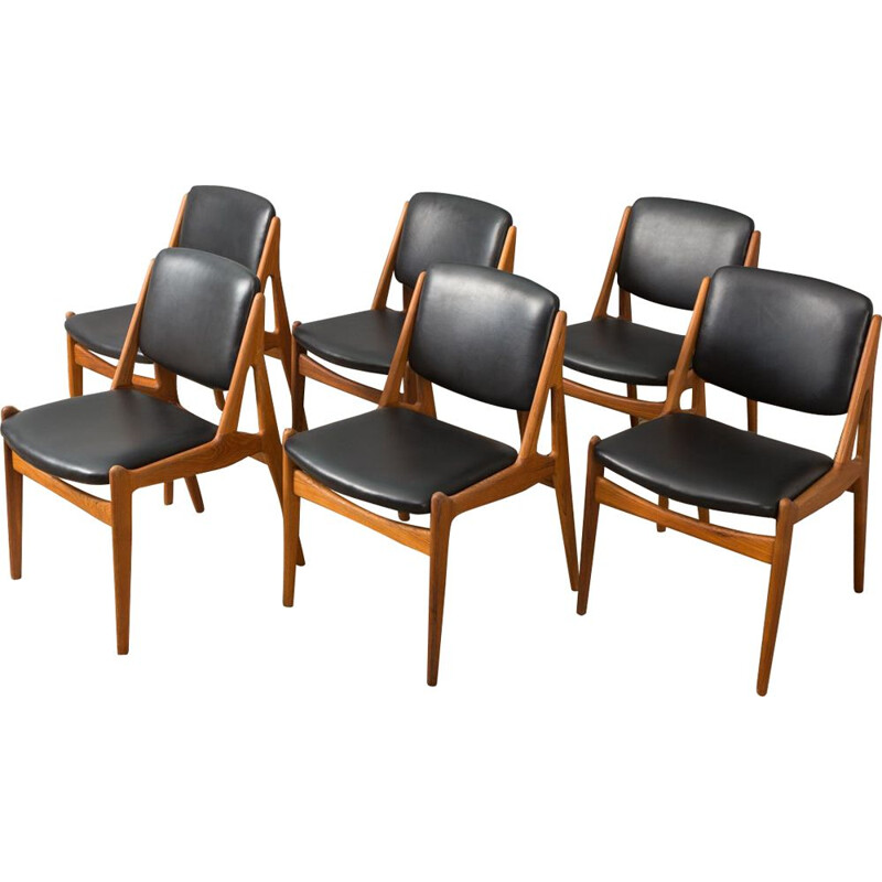 Set of 6 vintage dining chairs Ella by Arne Vodder for Vamo, Denmark 1960s