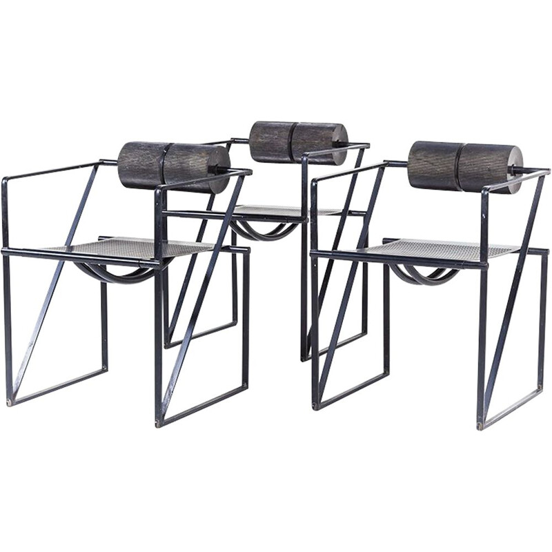 Suite de 3 fauteuils vintage seconda 602 par Mario Botta pour Alias