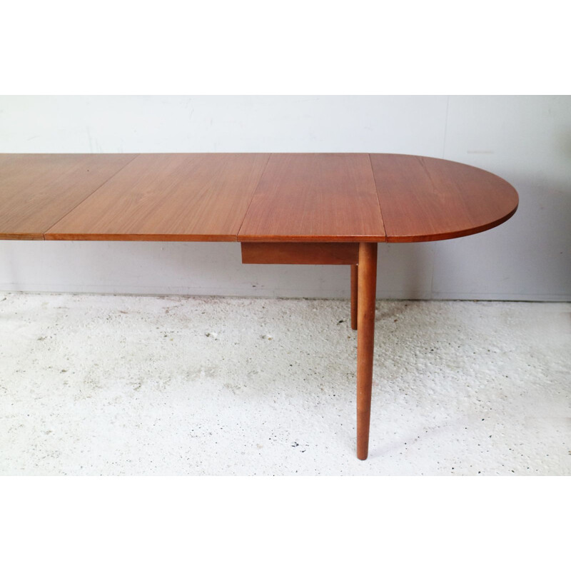 Vintage dining table extending by Sibast Danish 1960s