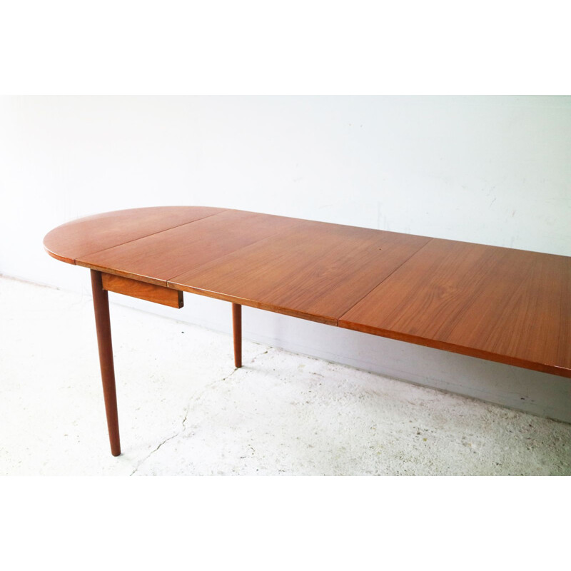 Table à repas vintage extensible par Sibast Danois années 1960