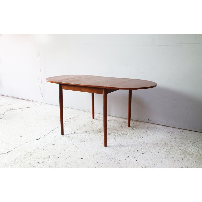 Vintage dining table extending by Sibast Danish 1960s