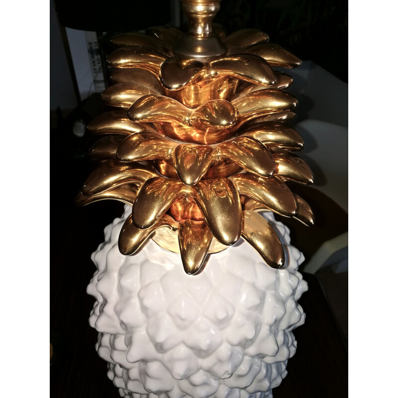 Vintage lamp in ceramic pineapple 1980s