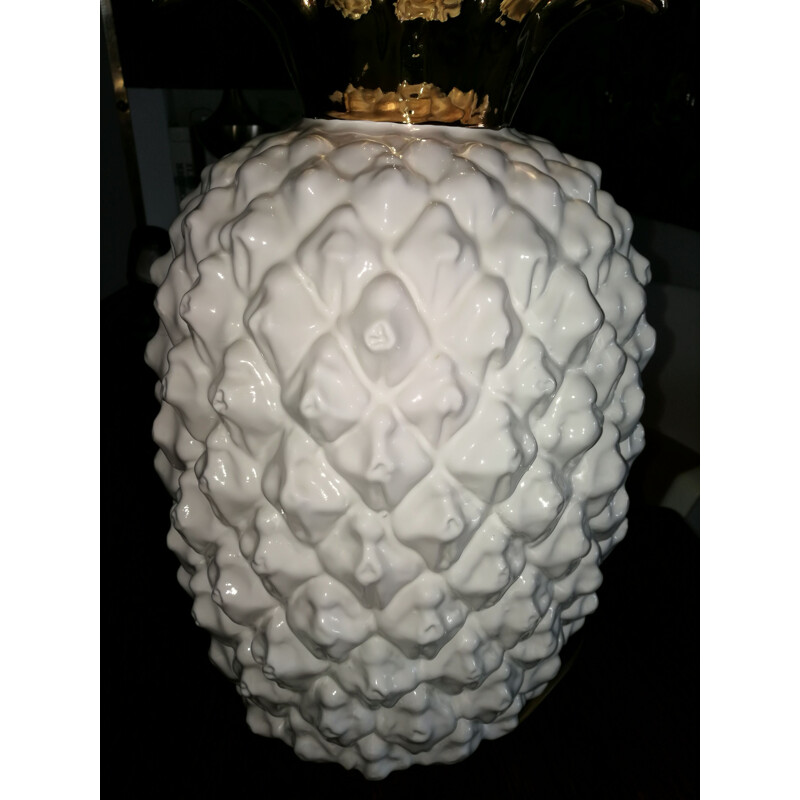 Lampe vintage céramique ananas 1980s