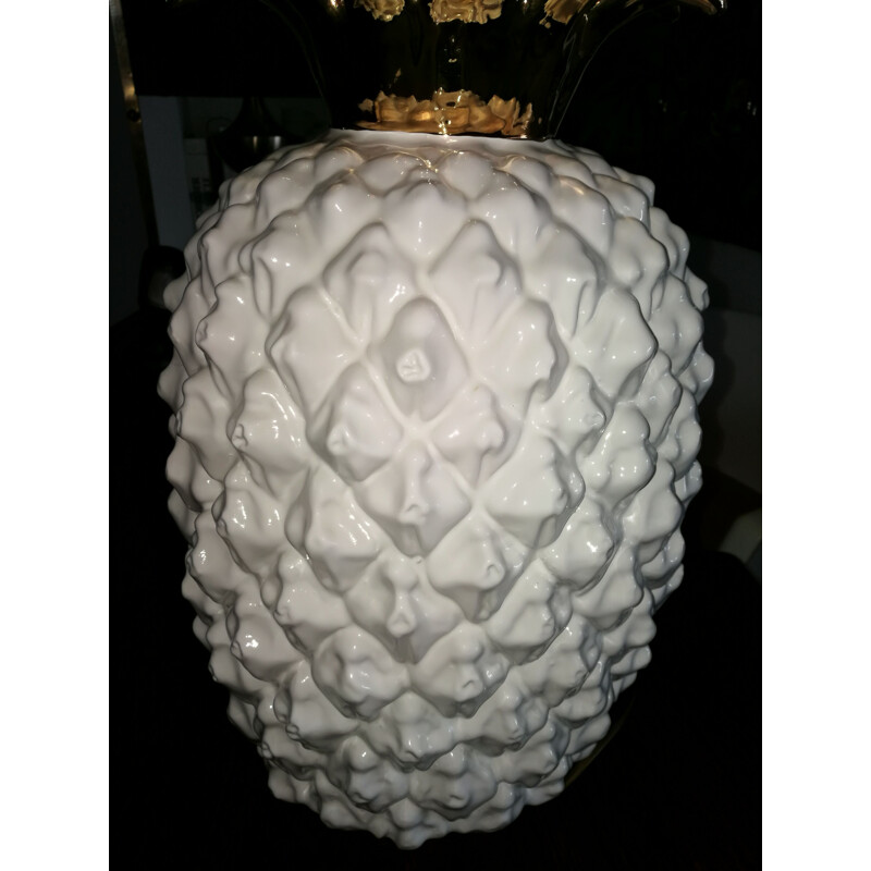 Vintage lamp in ceramic pineapple 1980s