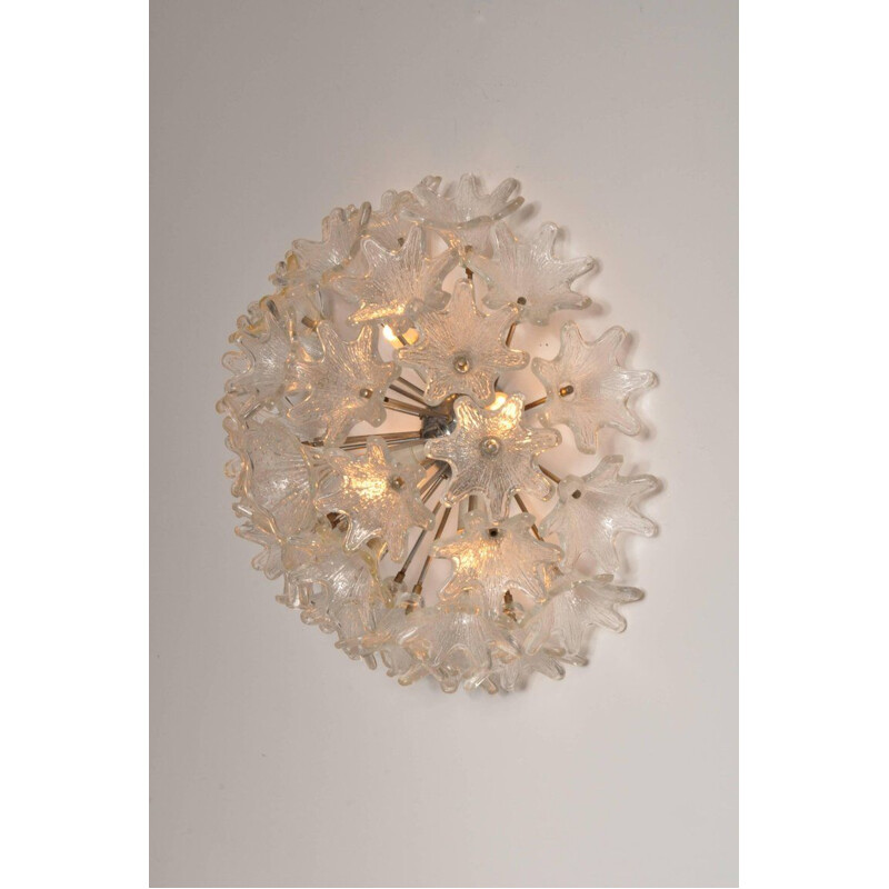 Pair of vintage wall lamps Sputnik Murano glass Paolo Venini by VeArt, Italy 1960s