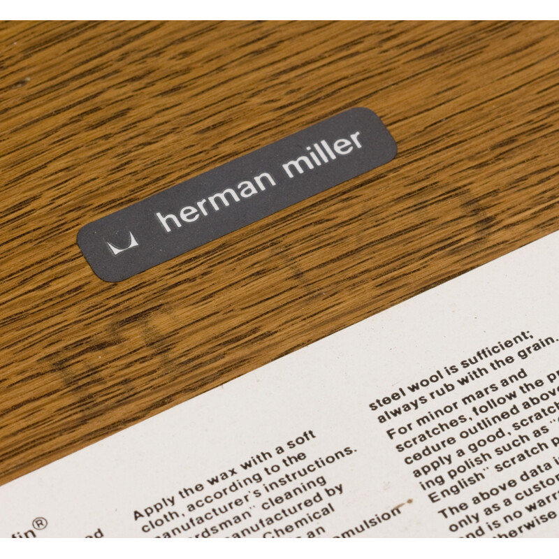 Table de conférence vintage Herman Miller des années 1970