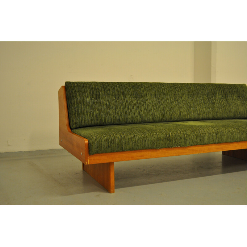 Set of 2 vintage Scandinavian sofa in teak and velvet