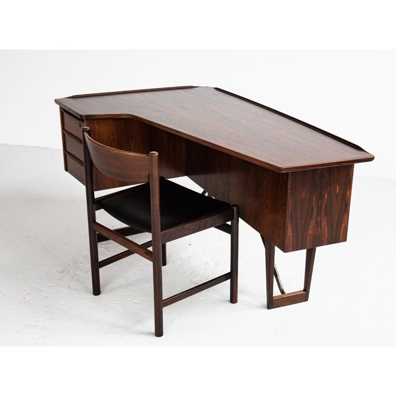 Vintage Boomerang desk in rosewood by Peter Løvig Nielsen for Hedensted