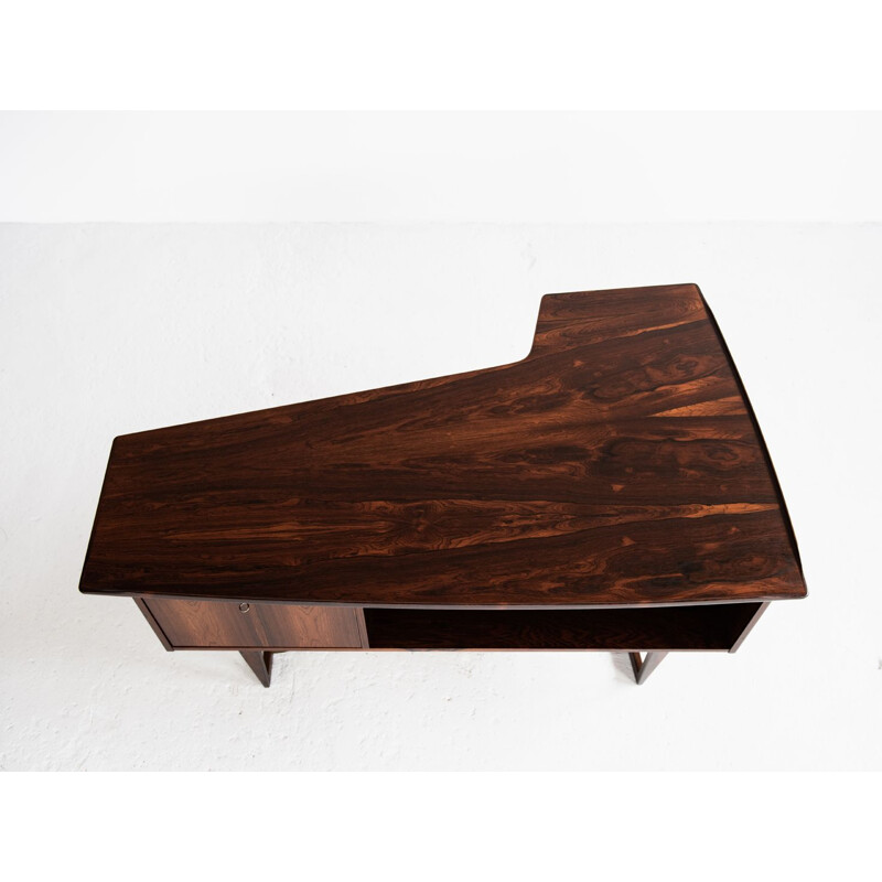 Vintage Boomerang desk in rosewood by Peter Løvig Nielsen for Hedensted