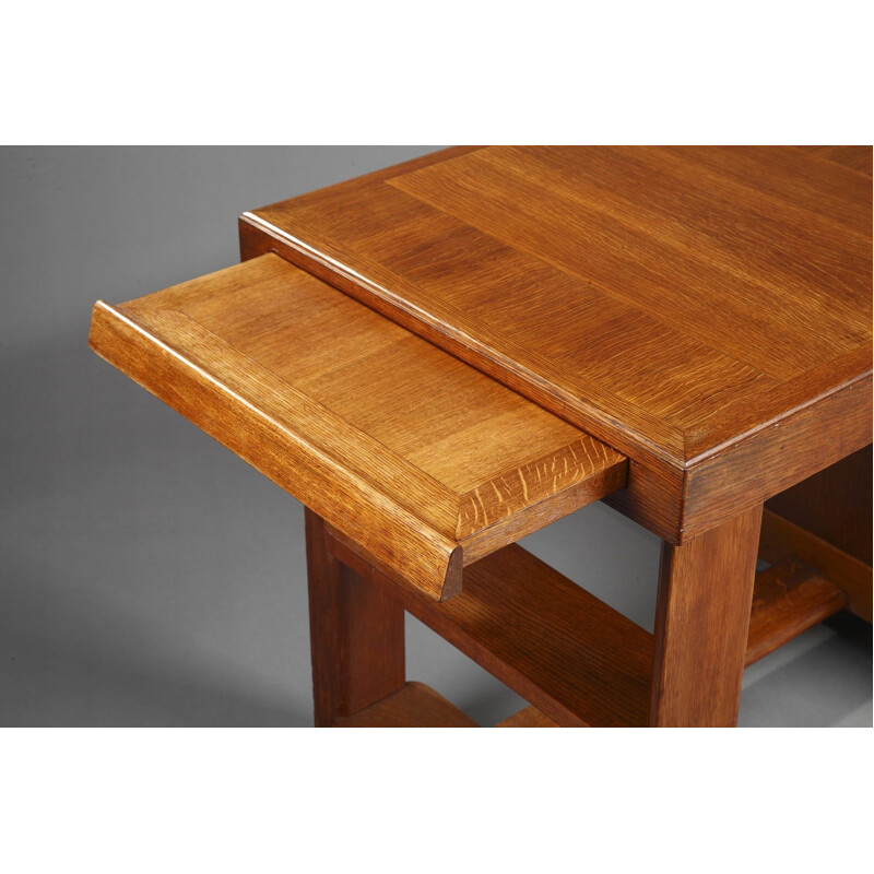 Vintage oak desk by Pierre Bloch and Charles Dudouyt