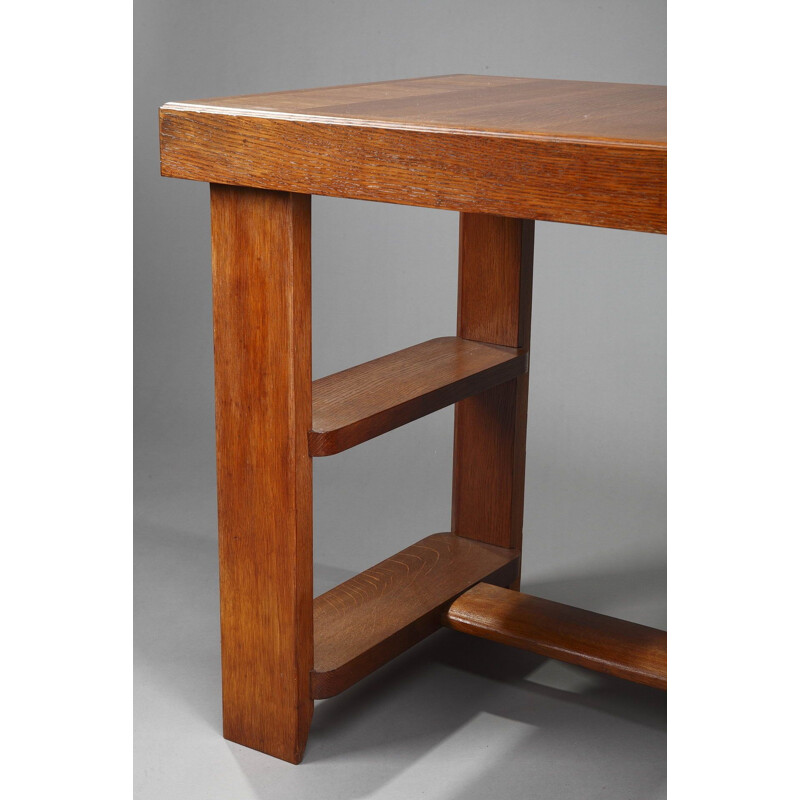 Vintage oak desk by Pierre Bloch and Charles Dudouyt