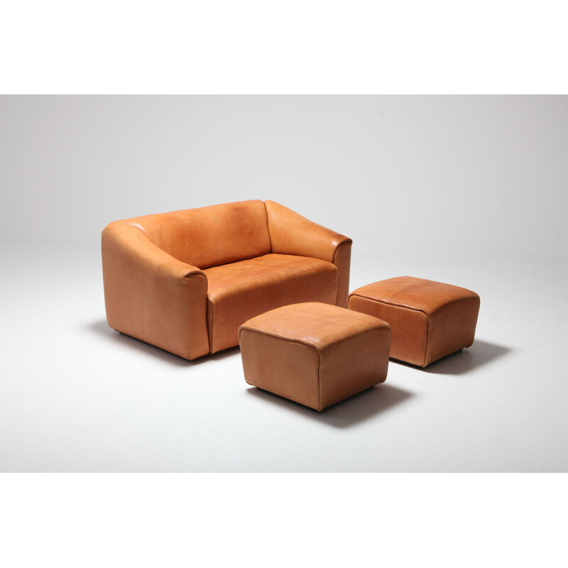 De Sede DS Cognac Leather Ottomans - 1970s