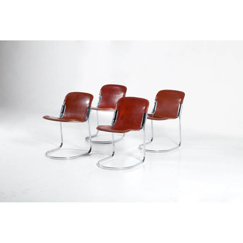 Set of 4 vintage dining chairs by Cidue