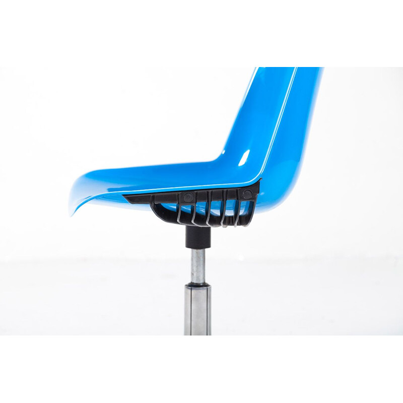 Suite de 4 chaises vintage bleues modus par Osvaldo Borsani pour Tecno