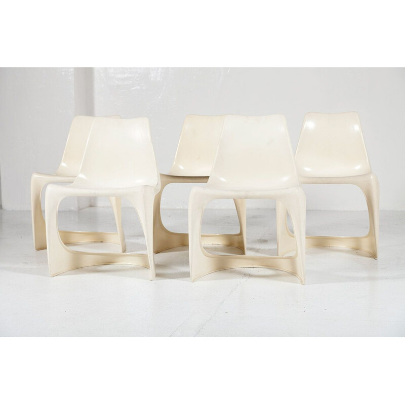 Set of 5 vintage A-Line 290 side chairs by Steen Ostergaard for Cado