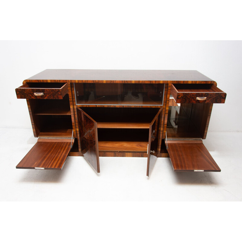 Vintage sideboard with a massive rectangular art deco Bohemian base, 1930