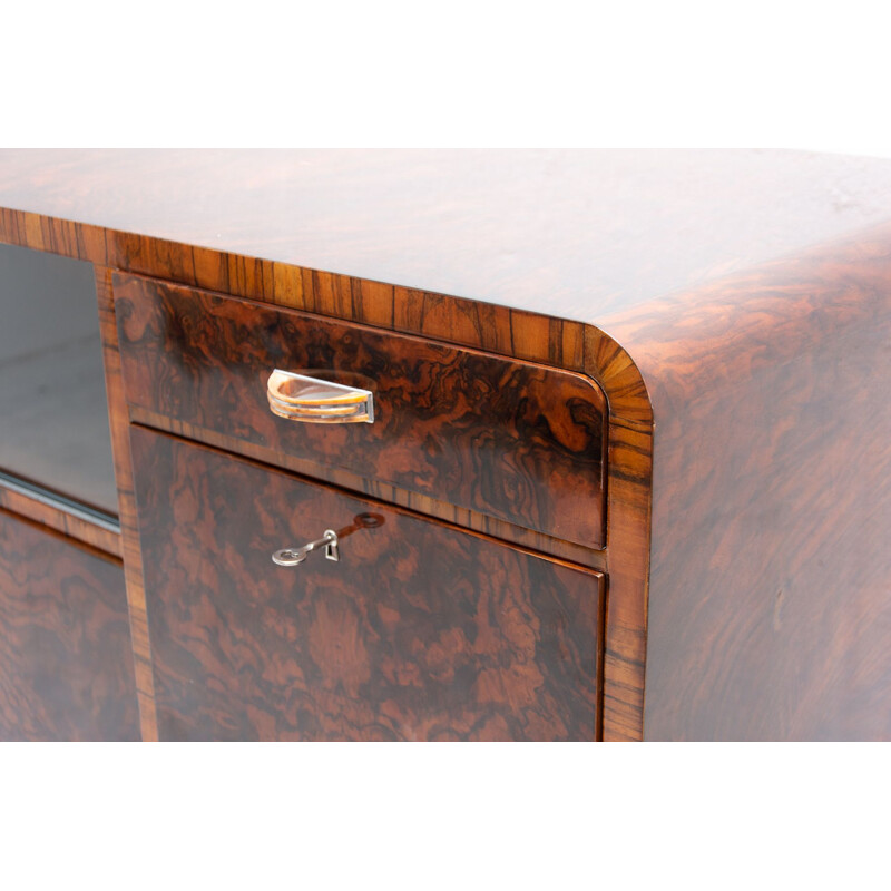 Vintage sideboard with a massive rectangular art deco Bohemian base, 1930