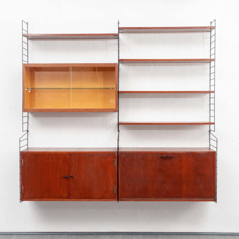 Vintage modular teak shelving system