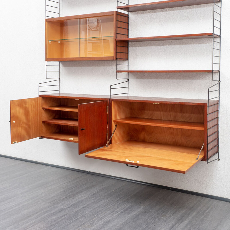 Vintage modular teak shelving system