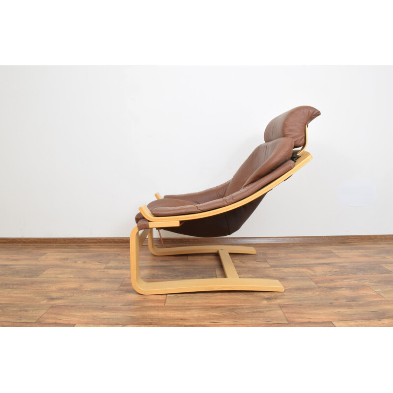 Vintage "Kroken" leather armchair by Ake Fribyter for Nelo Möbel,1970