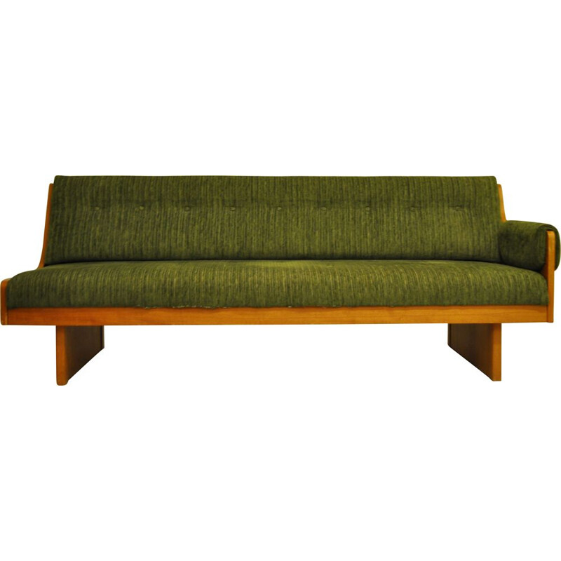 Set of 2 vintage Scandinavian sofa in teak and velvet