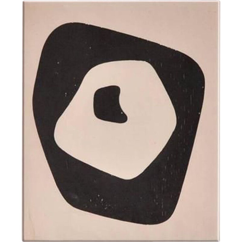 Jean Arp Silent Tension woodcut Paris 1951 with Hand Signed Colophon