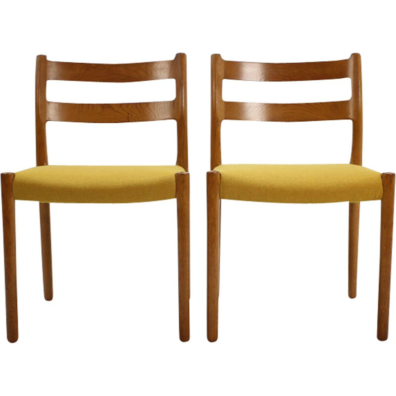 Vintage set of 4 dining chairs in oak  by N.O. Møller,1960