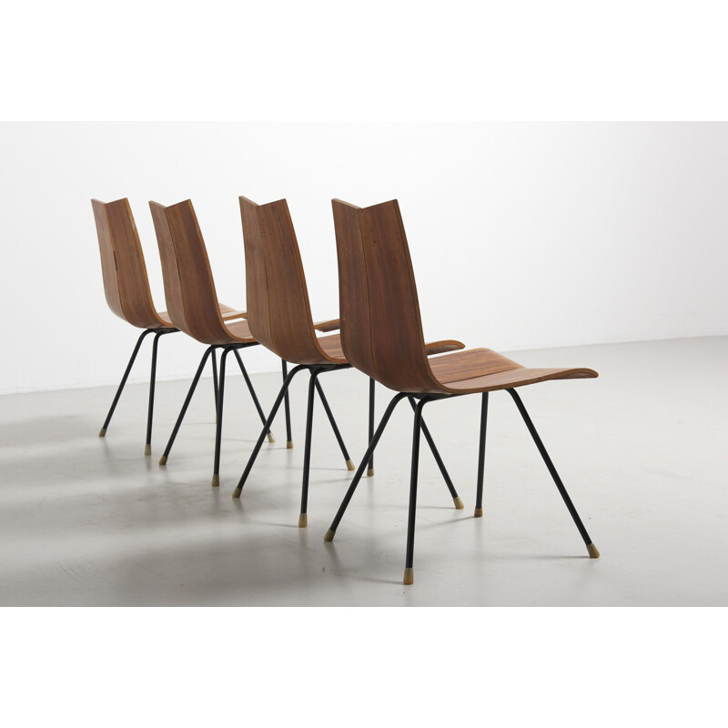 Vintage set of 4 dining chairs by Hans Bellman,1950