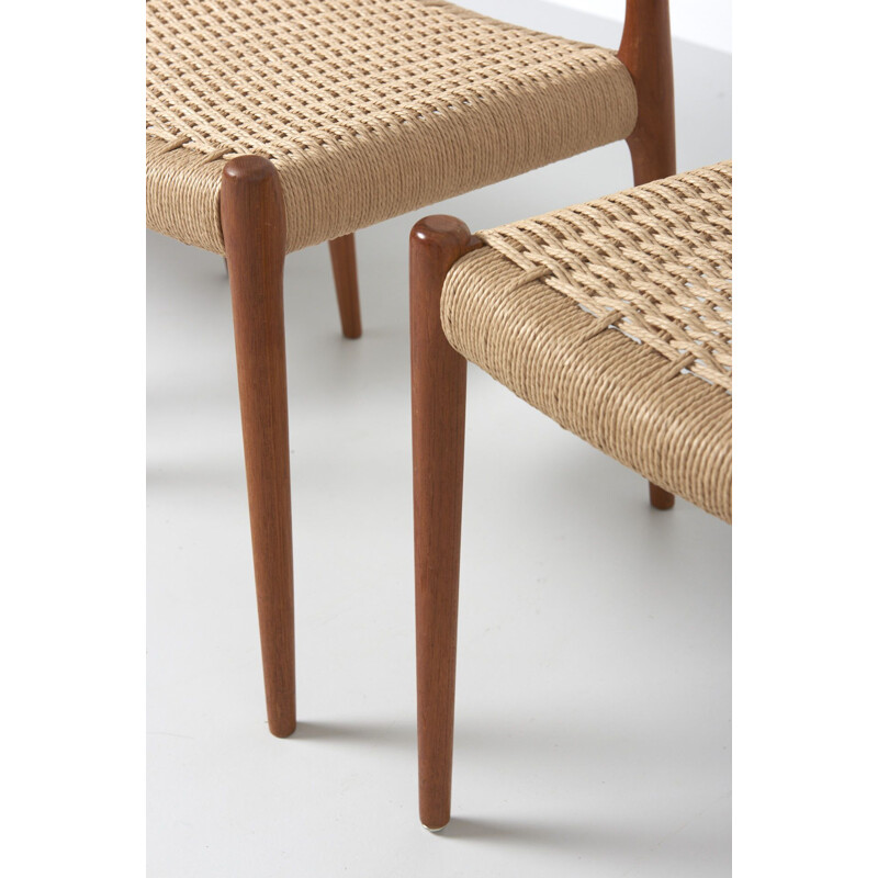 Vintage set of 4 dining chairs in teak by Niels O. Moller,1970