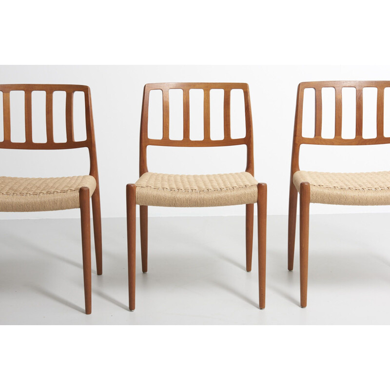 Vintage set of 4 dining chairs in teak by Niels O. Moller,1970