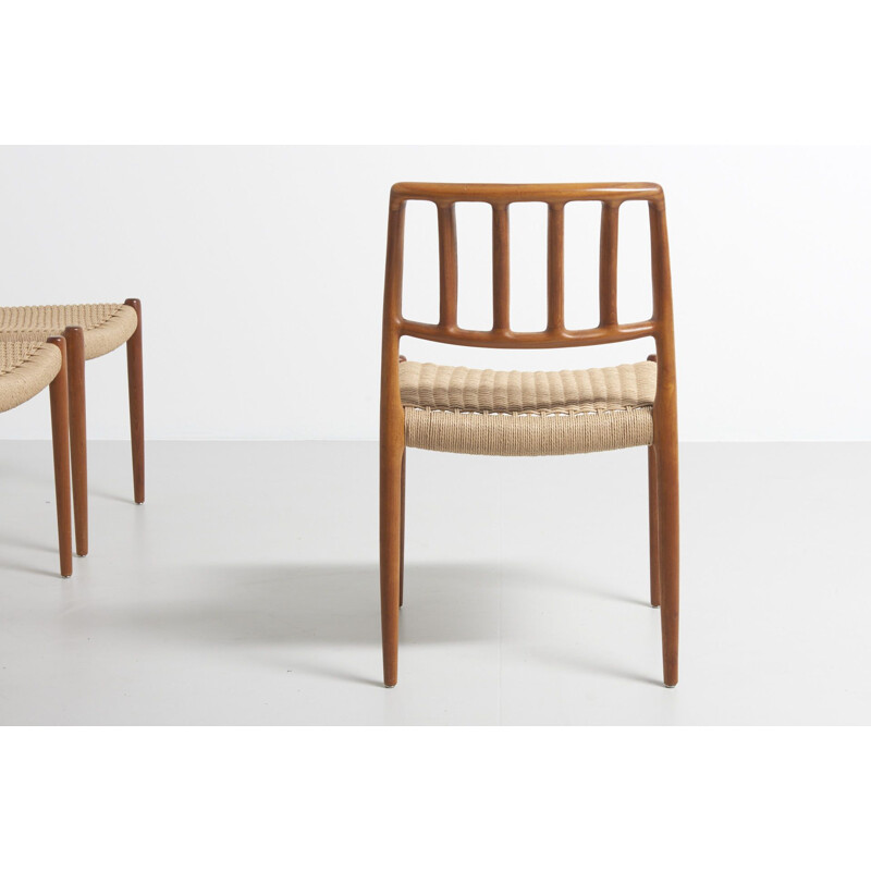 Vintage set of 4 dining chairs in teak by Niels O. Moller,1970