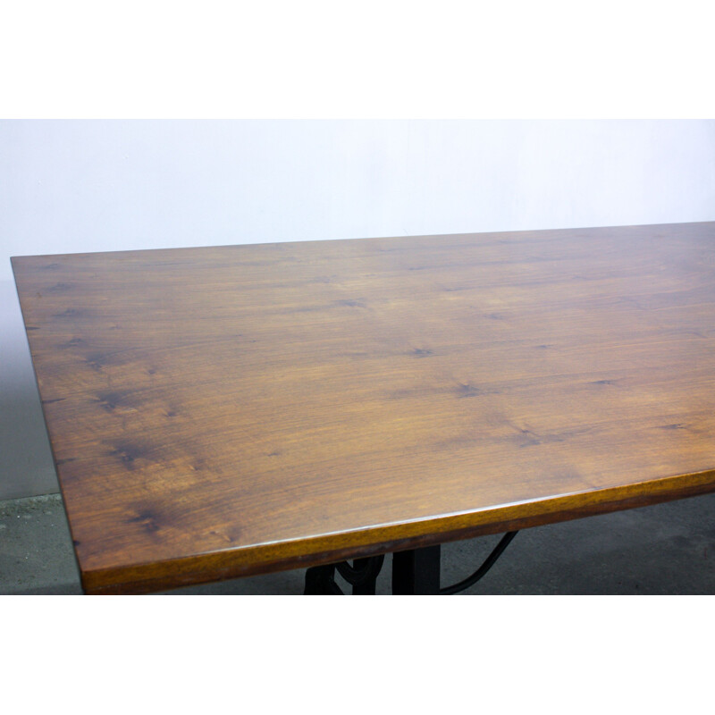 Vintage Dining Table Industrial in Walnut, UK 1950s