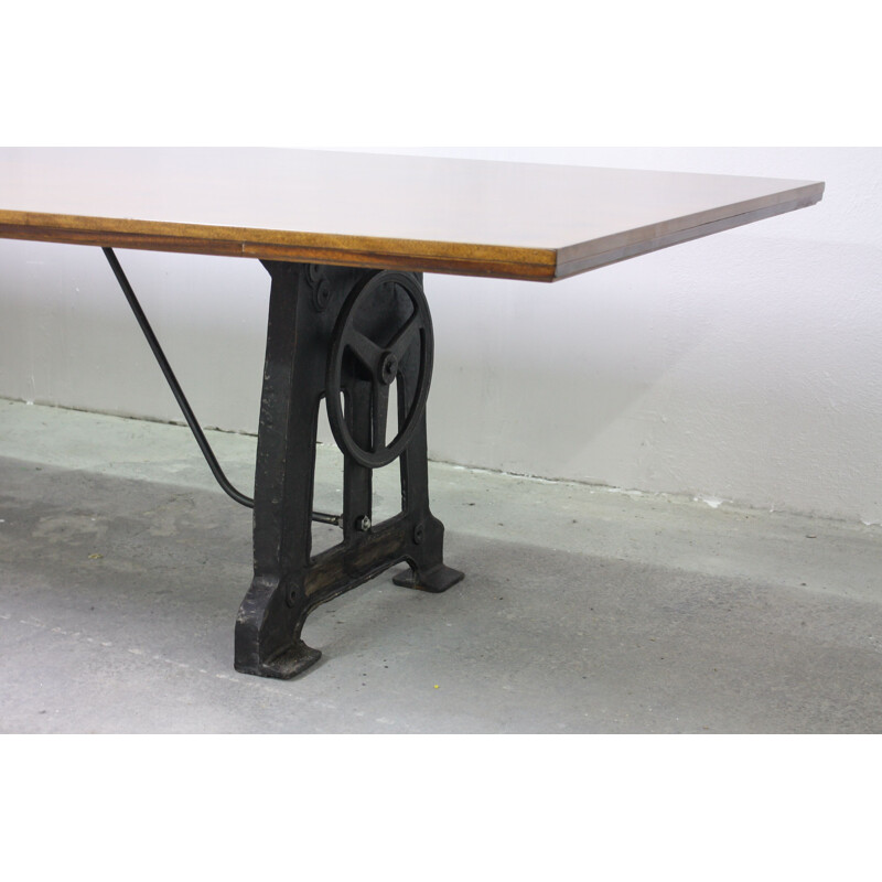 Vintage Dining Table Industrial in Walnut, UK 1950s