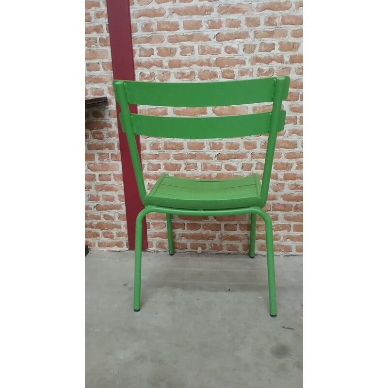 Set of 6 vintage chairs green bar terrace 