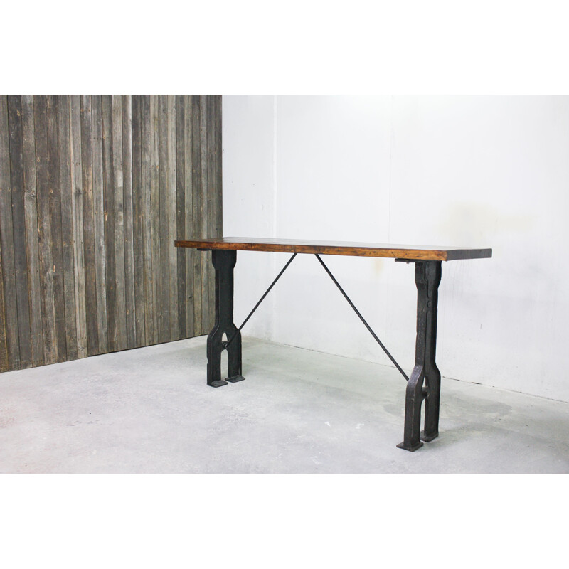 Vintage Console Table Industrial, English 1940s