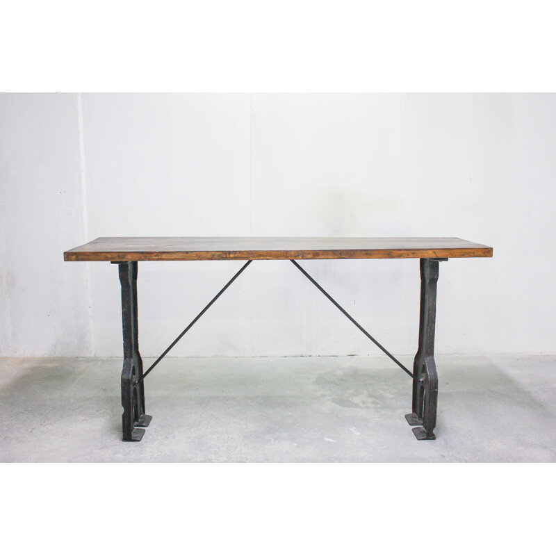 Vintage Console Table Industrial, English 1940s
